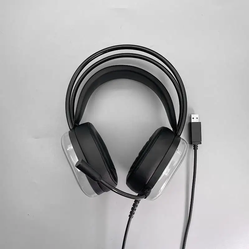 Wired USB Gaming Headset  Private  Design Headphones noice-canceling with Mic and LED backlit RGB light X2