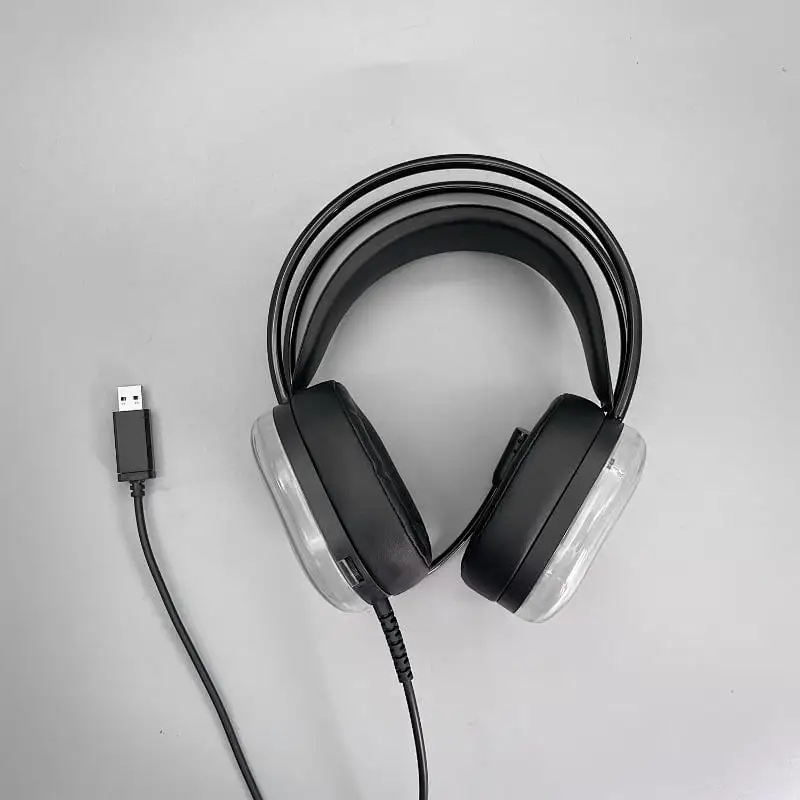 Wired USB Gaming Headset  Private  Design Headphones noice-canceling with Mic and LED backlit RGB light X2